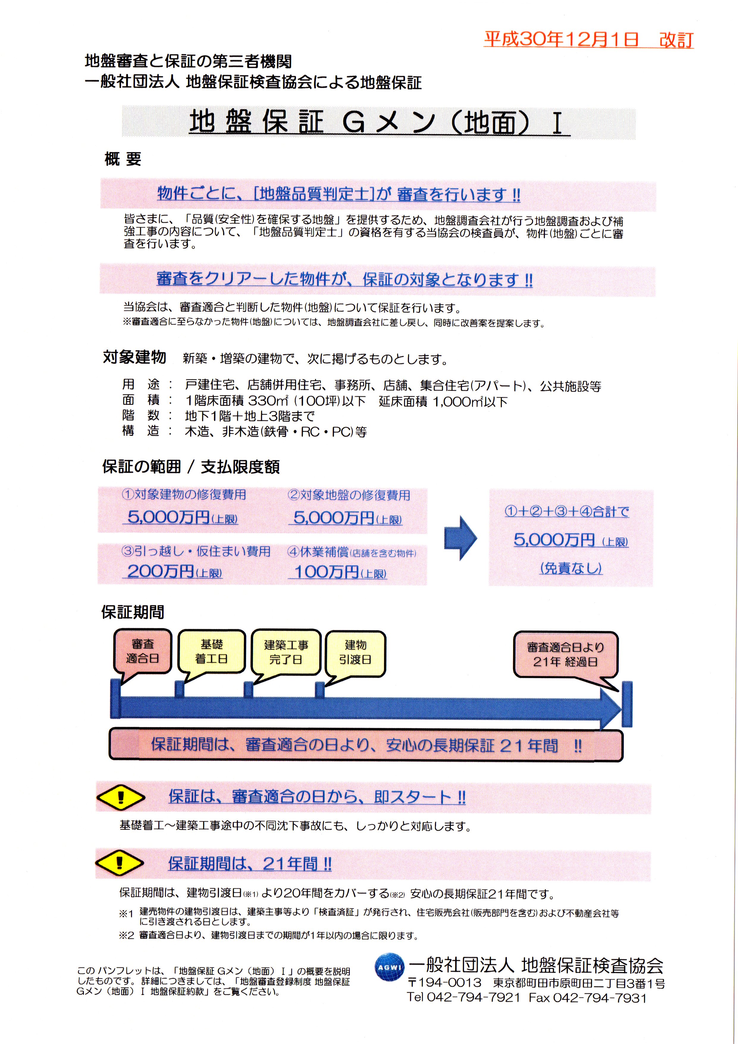 地盤保証検査協会　Gメン(地面)Ⅰパンフレット